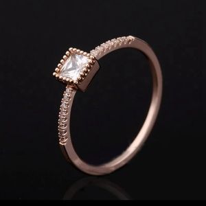 Cubic Zircon Rose Gold Ring